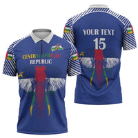 Custom Central African Republic Football Zipper Polo Shirt Go Champions - Wonder Print Shop