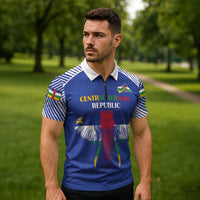 Custom Central African Republic Football Zipper Polo Shirt Go Champions - Wonder Print Shop