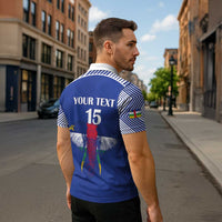 Custom Central African Republic Football Zipper Polo Shirt Go Champions - Wonder Print Shop