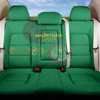 Mauritania Football Back Car Seat Cover Coat Of Arms With Islamic Pattern - Wonder Print Shop