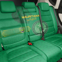 Mauritania Football Back Car Seat Cover Coat Of Arms With Islamic Pattern - Wonder Print Shop