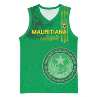 Custom Mauritania Football Basketball Jersey Coat Of Arms With Islamic Pattern - Wonder Print Shop