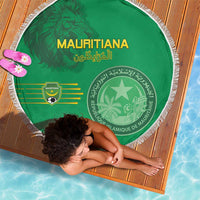 Mauritania Football Beach Blanket Coat Of Arms With Islamic Pattern - Wonder Print Shop