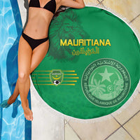 Mauritania Football Beach Blanket Coat Of Arms With Islamic Pattern - Wonder Print Shop