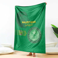 Mauritania Football Blanket Coat Of Arms With Islamic Pattern - Wonder Print Shop