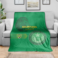 Mauritania Football Blanket Coat Of Arms With Islamic Pattern - Wonder Print Shop