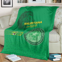 Mauritania Football Blanket Coat Of Arms With Islamic Pattern - Wonder Print Shop