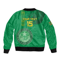 Custom Mauritania Football Bomber Jacket Coat Of Arms With Islamic Pattern - Wonder Print Shop