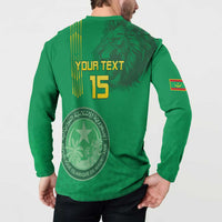Custom Mauritania Football Button Sweatshirt Coat Of Arms With Islamic Pattern - Wonder Print Shop