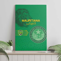 Mauritania Football Canvas Wall Art Coat Of Arms With Islamic Pattern - Wonder Print Shop