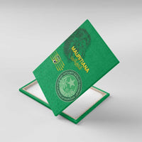 Mauritania Football Canvas Wall Art Coat Of Arms With Islamic Pattern - Wonder Print Shop