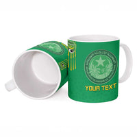 Custom Mauritania Football Ceramic Mug Coat Of Arms With Islamic Pattern - Wonder Print Shop