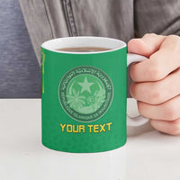 Custom Mauritania Football Ceramic Mug Coat Of Arms With Islamic Pattern - Wonder Print Shop