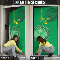 Mauritania Football Door Cover Coat Of Arms With Islamic Pattern - Wonder Print Shop