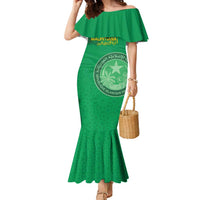 Custom Mauritania Football Family Matching Mermaid Dress and Hawaiian Shirt Coat Of Arms With Islamic Pattern - Wonder Print Shop
