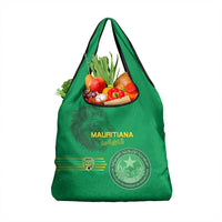 Mauritania Football Grocery Bag Coat Of Arms With Islamic Pattern - Wonder Print Shop