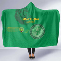 Mauritania Football Hooded Blanket Coat Of Arms With Islamic Pattern - Wonder Print Shop
