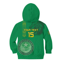 Custom Mauritania Football Kid Hoodie Coat Of Arms With Islamic Pattern - Wonder Print Shop