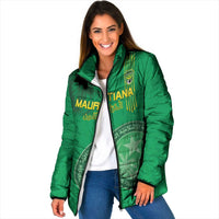 Custom Mauritania Football Padded Jacket Coat Of Arms With Islamic Pattern - Wonder Print Shop