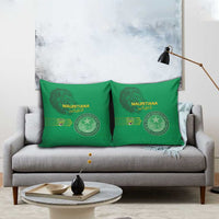 Mauritania Football Pillow Cover Coat Of Arms With Islamic Pattern - Wonder Print Shop