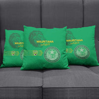 Mauritania Football Pillow Cover Coat Of Arms With Islamic Pattern - Wonder Print Shop