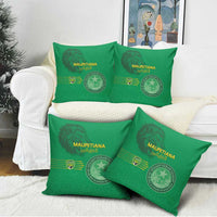 Mauritania Football Pillow Cover Coat Of Arms With Islamic Pattern - Wonder Print Shop