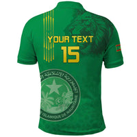 Custom Mauritania Football Polo Shirt Coat Of Arms With Islamic Pattern - Wonder Print Shop