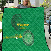 Mauritania Football Quilt Coat Of Arms With Islamic Pattern - Wonder Print Shop