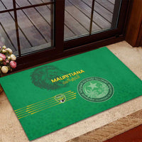 Mauritania Football Rubber Doormat Coat Of Arms With Islamic Pattern - Wonder Print Shop