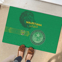 Mauritania Football Rubber Doormat Coat Of Arms With Islamic Pattern - Wonder Print Shop