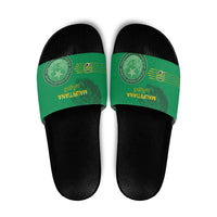 Mauritania Football Slide Sandals Coat Of Arms With Islamic Pattern - Wonder Print Shop