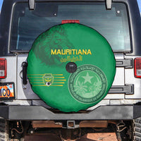 Mauritania Football Spare Tire Cover Coat Of Arms With Islamic Pattern - Wonder Print Shop