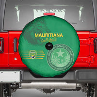 Mauritania Football Spare Tire Cover Coat Of Arms With Islamic Pattern - Wonder Print Shop