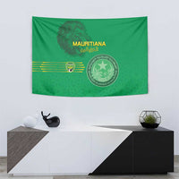 Mauritania Football Tapestry Coat Of Arms With Islamic Pattern - Wonder Print Shop