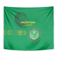Mauritania Football Tapestry Coat Of Arms With Islamic Pattern - Wonder Print Shop
