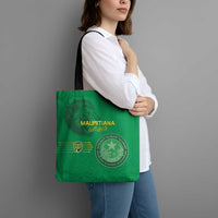 Mauritania Football Tote Bag Coat Of Arms With Islamic Pattern - Wonder Print Shop