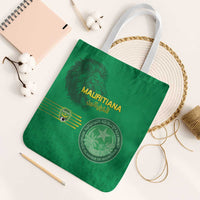 Mauritania Football Tote Bag Coat Of Arms With Islamic Pattern - Wonder Print Shop