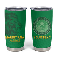 Custom Mauritania Football Tumbler Cup Coat Of Arms With Islamic Pattern - Wonder Print Shop