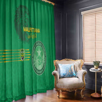 Mauritania Football Window Curtain Coat Of Arms With Islamic Pattern - Wonder Print Shop