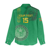 Custom Mauritania Football Women Casual Shirt Coat Of Arms With Islamic Pattern - Wonder Print Shop