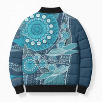 Personalized South Africa Whale Fes Bomber Puffer Jacket African Shwe Shwe Pattern - Wonder Print Shop