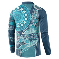 Personalized South Africa Whale Fes Button Sweatshirt African Shwe Shwe Pattern - Wonder Print Shop