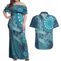 Personalized South Africa Whale Fes Couples Matching Off Shoulder Maxi Dress and Hawaiian Shirt African Shwe Shwe Pattern - Wonder Print Shop