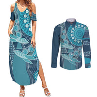Personalized South Africa Whale Fes Couples Matching Summer Maxi Dress and Long Sleeve Button Shirt African Shwe Shwe Pattern - Wonder Print Shop
