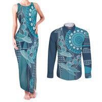 Personalized South Africa Whale Fes Couples Matching Tank Maxi Dress and Long Sleeve Button Shirt African Shwe Shwe Pattern - Wonder Print Shop