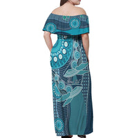 Personalized South Africa Whale Fes Off Shoulder Maxi Dress African Shwe Shwe Pattern - Wonder Print Shop