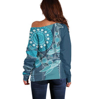 Personalized South Africa Whale Fes Off Shoulder Sweater African Shwe Shwe Pattern - Wonder Print Shop