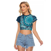 Personalized South Africa Whale Fes Raglan Cropped T Shirt African Shwe Shwe Pattern - Wonder Print Shop