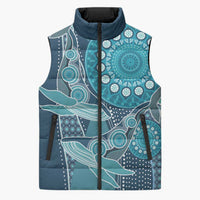 Personalized South Africa Whale Fes Sleeveless Puffer Jacket African Shwe Shwe Pattern - Wonder Print Shop