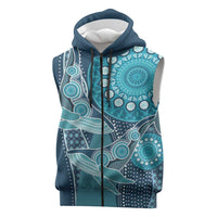 Personalized South Africa Whale Fes Sleeveless Zip Hoodie African Shwe Shwe Pattern - Wonder Print Shop